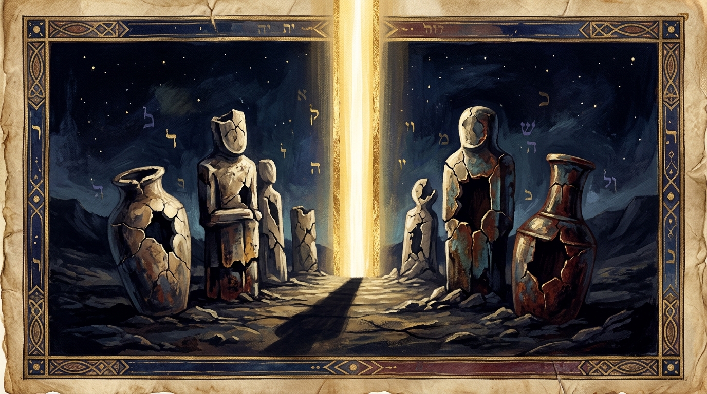 Distant crowds watching a light on the horizon